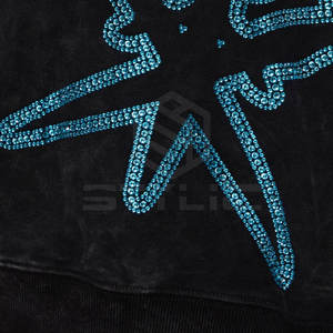 Tendance Meilleur Prix À Vendre En Ligne Coton Fait Strass Hoodies Mode Coton Mélangé Fabricant Strass Hoodies - Product Image 6