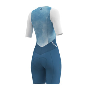 Traje de Triatlón Aerodinámico para Mujer en Azul Persa, Cintura Alta, Diseño Deportivo Moderno, Secado Rápido, Alta Elasticidad, Primavera/Verano - Product Image 2