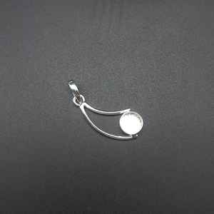 Ultimate Designer 925 Sterling Silver 6mm Round Bezel <b>Pendant</b> <b>for</b> Women Breastmilk <b>Ashes</b> Resin Filling Setting - Product Image 3