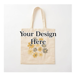 Bolso de mano de moda, bolso de mano con estampado de algodón 100% personalizado, bolso de compras para mujer para uso diario, diseño de logotipo personalizado estampado - Product Image 3