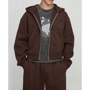 Nueva sudadera con cremallera de lana lisa con bolsillo de canguro logotipo personalizado Sudadera con capucha en blanco al por mayor - Product Image 1