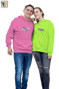 Mr. Mrs. Couple Hombres Mujeres Sudaderas con capucha de color brillante estilo Jersey sudaderas con capucha de calidad de algodón Premium - Product Image 6
