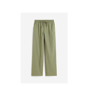Pantalones casuales de alta elasticidad, pantalones de traje de negocios, rectos, cómodos, cintura elástica, pantalones de lino de pierna ancha para mujeres de Bangladesh - Product Image 1