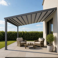 Pergola rétractable à commande à distance, en aluminium et PVC, anti-UV, résistante au vent, pour patio, jardin, balcon, terrasse, villa, hôtel