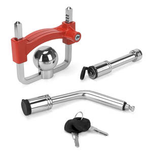 Vypart Heavy-Duty <b>Bar</b> Lock <b>Security</b> for Trailer Hitch Fitted 1-7/8 to 2-5/16 Ball Couplers Red Shackle Set - Product Image 1