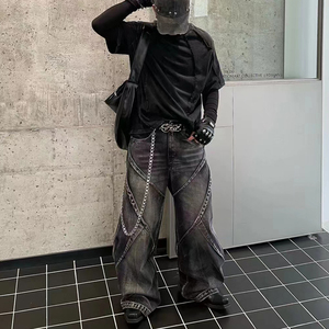 ผู้ผลิตขายส่ง OEM/ODM เสื้อยืดทรงสลิม สตรีท สไตล์เฮฟวี่เวท ลุคซักฟอก ดีไซน์โลโก้ตามสั่ง ขอบดิบ ตัดต่อผ้า แขนสั้น ระบายอากาศได้ดี - Product Image 4