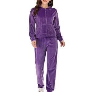 Offre Spéciale Survêtements de sport solides et lourds personnalisés de haute qualité Ensemble 2 pièces pour femmes Service de gymnastique OEM - Product Image 2