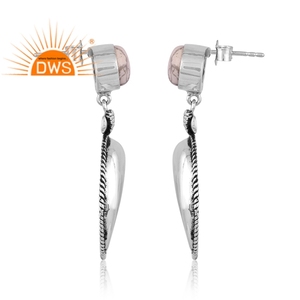 Pendiente colgante de piedras preciosas de howlita Natural de plata de ley oxidada superventas, joyería personalizada para mujer, regalo para ella - Product Image 3