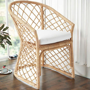 Juego de sillas de ratán natural duradero para uso interior/exterior Características cómodas para sala de estar Comedor Hotel Dormitorio Park Villa - Product Image 2