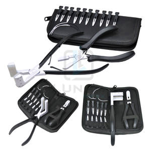 Kit de herramientas de extensión de cabello para salón de belleza, alicates de prensa de cinta profesional en Color blanco y negro, pinzas para Estilismo de cabello, agujas para el pelo en forma de C - Product Image 1