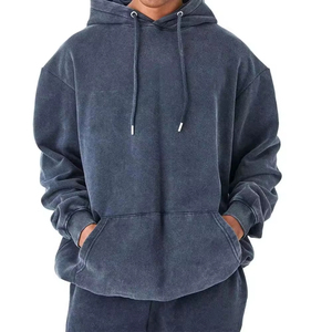 2025/2026 haute qualité poids lourd 100% coton hommes sweats à capuche lavage acide pull Streetwear survêtements bouffée impression polaire à capuche - Product Image 3