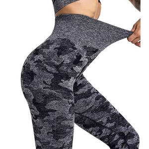 Meilleure vente pantalon de yoga fitness taille haute pour femme leggings imprimés en polaire taille moyenne avec poche grande taille prix de vente en gros - Product Image 2