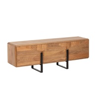 Mueble de TV Moderno Hecho a Mano de Madera de Mango y Hierro con Almacenamiento para Apartamento, Sala de Estar, Dormitorio, Hotel, Comedor - Muebles para el Hogar Personalizables