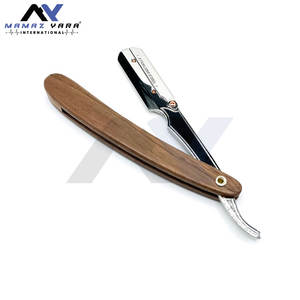 Rasoir droit de barbier en bois de noyer en gros, manche en bois naturel véritable, lame à poignée manuelle, rasoirs de sécurité pour le rasage - Product Image 2