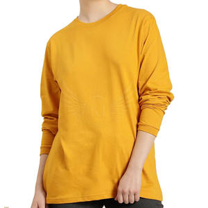 Nouvelle Mode Chemises Impression Personnalisée Logo Coton Manches Longues T-shirts Grande Taille Femmes Manches Longues T-shirt - Product Image 1