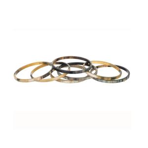 กำไลข้อมือเขาควายขัดเงาสูงกำไลข้อมือทรงกลมทำมือ - Product Image 4