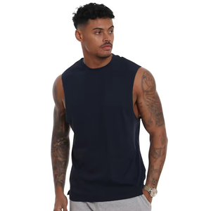 T-shirt sans manches pour homme en coton biologique 100% Vente chaude T-shirt de sport athlétique essentiel sans manches - Product Image 2