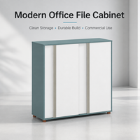 Armoire de classement de bureau en bois E1, en panneaux de particules mélaminés, avec poignées en aluminium, mobilier de bureau commercial