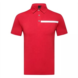 T-shirt polo à manches courtes de haute qualité Spandex Polyester tissu tricoté à col rond évacuant l'humidité - Product Image 5