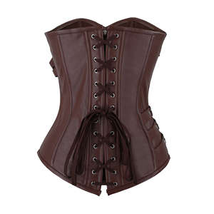 Sexy Lace up <b>Women</b> Clothes <b>Black</b> Waist <b>Trainer</b> Underbust Leather Corset Tunic Tops Shapers Corsets and Bustiers for Ladies - Product Image 3