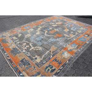 Alfombra Turca Vintage Extra Grande de 8.2x11.4 pies, Alfombra Oriental Azul de Lana - Product Image 3