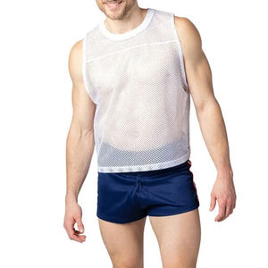 Fabrication OEM Débardeur en maille personnalisé pour hommes Running Sports Mesh Débardeurs sans manches pour hommes Fitness Maillot de basket-ball d'entraînement - Product Image 5