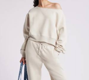 เสื้อสเวตเตอร์ & เสื้อครอปมีฮู้ดของผู้หญิงผ้าคอตตอนซักลำลองแนวสตรีทผ้าโพลีเอสเตอร์ - Product Image 2