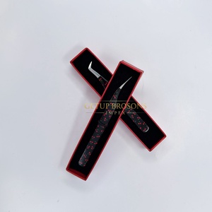 Pinzas de Extensión de Pestañas GETUP BROSONS IMPEX, Diseño Cherry, Acero Inoxidable con Recubrimiento de Papel, Aislamiento para Volumen Ruso, Herramientas de Belleza - Product Image 4
