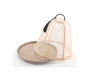 Handmade Large Metal and Jute Dessert and <b>Chocolate</b> Serving Tray Elegant Tableware for Home Kitchen Stylish Food Serving Tray - Product Image 2