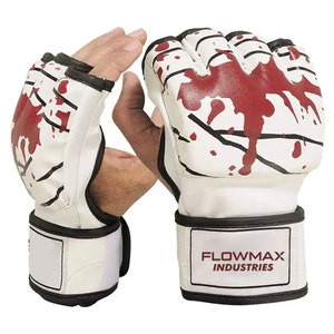 Guantes de MMA de Cuero Genuino con Logotipo Personalizado, Guantes de MMA Juveniles Estampados, Guantes de MMA de Medio Dedo - Product Image 1