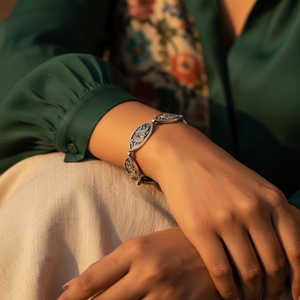 Bracelet manchette en argent sterling 925 avec motif de dragon pour femmes - Product Image 3