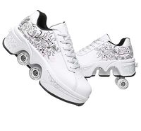 Nouvelles chaussures de roller Rampage à quatre roues déformables pour enfants et adultes, chaussures à roulettes, chaussures à double rangée de roues