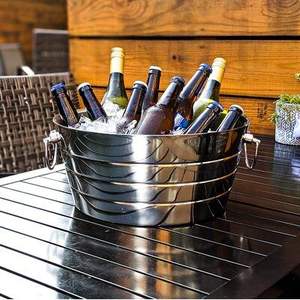 Cubo de vino galvanizado de diseño clásico, bañera de vino galvanizada de calidad creativa con soporte para Artículos de bar, Cubo de vino galvanizado - Product Image 5