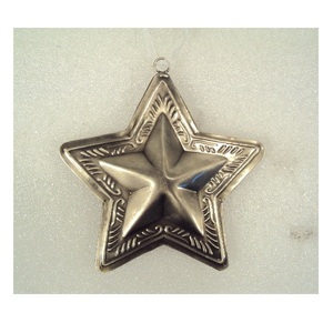 Silver Metal <b>Hanging</b> <b>Star</b> Ornaments Engraved Design Border For Christmas Home Decorative <b>Hanging</b> Ornaments - Product Image 1