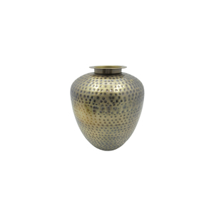 Florero de hierro martillado para decoración del hogar, maceta de metal chapado antiguo de latón para decoración de boda - Product Image 1