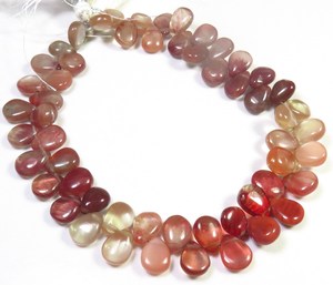Venta al por mayor Lote 8-9mm Natural Red Andesine Labradorite Pera Beads 8 "Strand Andesine Pulido Suelto Cuentas de piedras preciosas para collares - Product Image 1