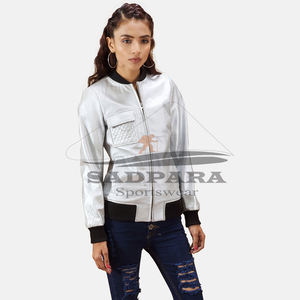 Veste en cuir élégante à manches longues pour femmes en peau de mouton Premium Logo personnalisé Vêtements d'extérieur respirants avec long style Streetwear - Product Image 6