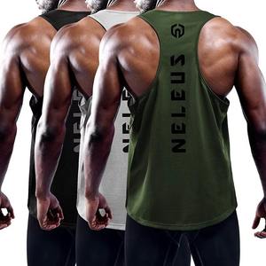 เสื้อออกกำลังกายพิมพ์ลายผ้าสแปนเด็กซ์/ ผ้าฝ้ายตาข่ายระบายอากาศได้ดีป้องกันการหดตัวสำหรับเพาะกายวิ่งออกกำลังกาย - Product Image 1