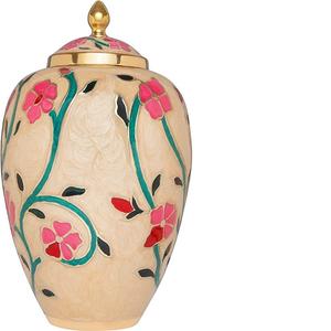 Design de fleur commémoratif crémation métal rose urne pour cendres humaines urne funérailles pour adultes hommes femmes cendres - Product Image 2