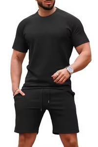 Summer Street Wear Custom Logo Design Fitness <b>Suit</b> Men's T-shirt & Short <b>Pant</b> Sportswear Men's 2 Piece Shorts Set <b>Suit</b> - Product Image 5
