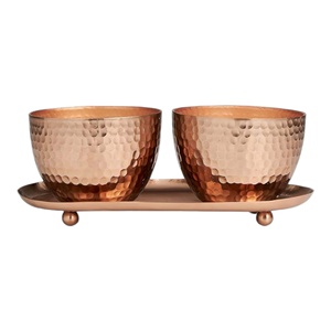 Bougie en pot martelé en métal élégant avec plateau pour mariage à la maison et décoration lumineuse de festivals au meilleur prix - Product Image 5