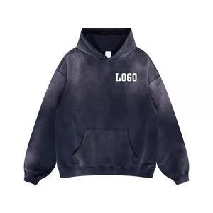 Sweats à capuche pour hommes personnalisés de haute qualité lavage à l'acide poids lourd 100% coton lavage de pierre hiver OEM ODM - Product Image 5