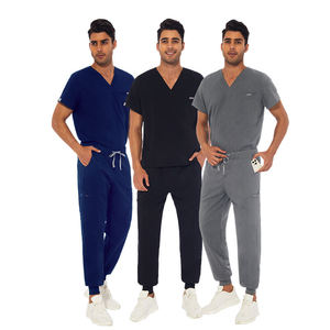 Conjunto de Uniformes Médicos Elásticos de Spandex OEM de Manga Corta para Enfermería, Top y Pantalón para Unisex - Product Image 3