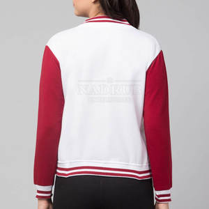 Chaqueta ligera de estilo universitario para mujer con puños acanalados Chaqueta universitaria de moda para mujer con colores y tamaños personalizables - Product Image 2