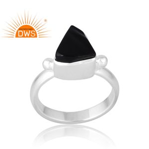 แหวนพลอยออบซิเดียนธรรมชาติสีเงิน925ขายดีเครื่องประดับที่กำหนดเองสำหรับผู้หญิงของขวัญสำหรับผู้หญิงสำหรับเธอ - Product Image 1