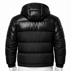 Veste matelassée à capuche pour homme, grande taille, hiver, respirante, écologique, coupe-vent, chaude, isolée, personnalisable en gros - Product Image 6