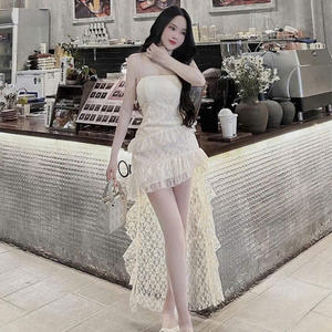 เดรสมินิเซ็กซี่ของผู้หญิงเดรสแม็กซี่ผ้าไหมลำลองลายทางสามารถซักและสไตล์หวานๆได้ - Product Image 1