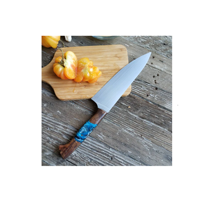 Couteau en bois et résine en acier de 3.8 pouces Couteaux d'office de chef de cuisine en acier Manche en carbone en résine bleue - Product Image 6