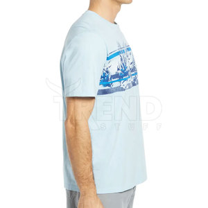 เสื้อยืดลำลองผู้ชาย ผ้าฝ้ายใยไผ่ ขายส่ง สกรีนโลโก้ได้ แบบเรียบ พิมพ์ลายเท่ ระบายอากาศ แห้งเร็ว คอกลม - Product Image 3