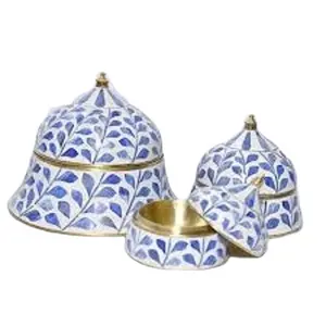 Vaisselle écologique de luxe faite à la main bol de service en incrustation d'os de haute qualité forme de chocolat durable pour la maison hôtel-multiple - Product Image 1